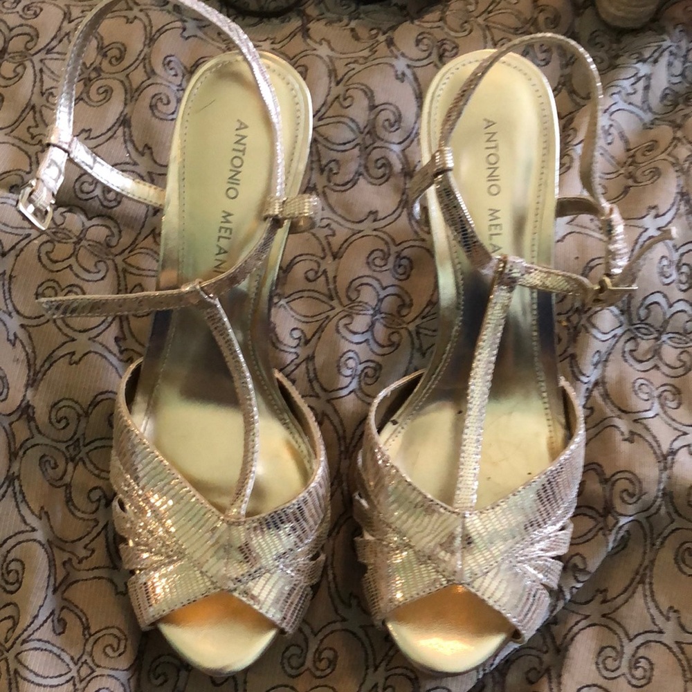 Antonio Melani gold heels